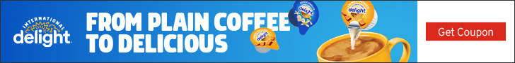 Advertisement for Danone. FROM PLAIN COFFEE TO DELICIOUS. Get Coupon.