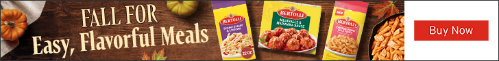 Advertisement for Conagra Brands. FALL FOR Easy, Flavorful Meals. Buy Now.