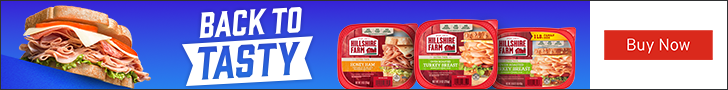 Advertisement for Tyson Foods. BACK TO TASTY. Buy Now.