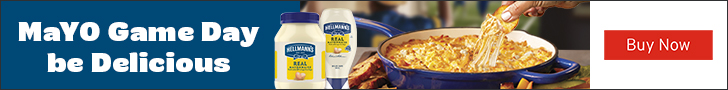 Advertisement for Hellmanns: MaYO game day be delicious. Buy Now.