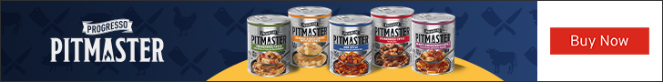 Advertisement for General Mills. PROGRESSO PITMASTER. Buy Now.