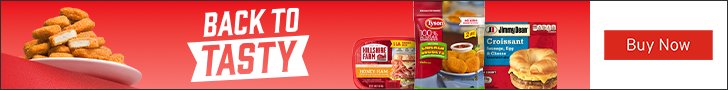 Advertisement for Tyson Foods. Back to TASTY. Buy Now.