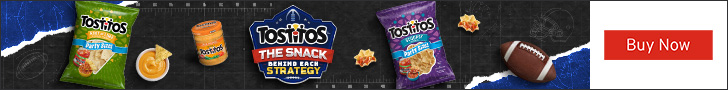 Advertisement for PepsiCo. Tostitos. THE SNACK BEHIND EACH STRATEGY. Buy Now.