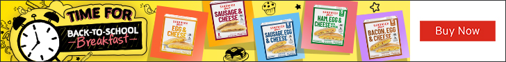 Advertisement for Conagra Brands. TIME FOR BACK-TO-SCHOOL Breakfast. Buy Now.