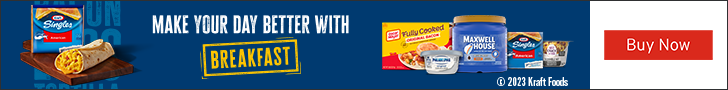 Advertisement for KRAFT HEINZ. MAKE YOUR DAY BETTER WITH BREAKFAST. Buy Now