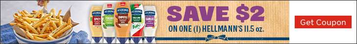 Advertisement for Hellmann's: Save $2 on one (1) Hellmann's 11.5 oz. Get coupon
