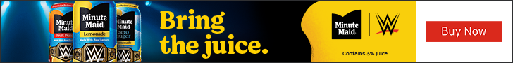 Advertisement for The Coca Cola Company. Bring the juice. Minute Maid. Contains 3% Julce. Buy Now.