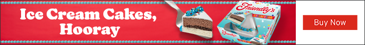 Advertisement for Dairy Farmers of America. Ice Cream Cakes, Hooray. Buy Now.