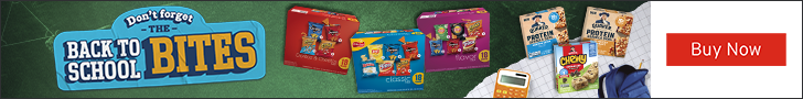 Advertisement for PepsiCo. Don't forget THE BACK TO SCHOOL BITES. Buy Now.