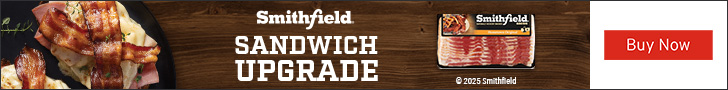 Advertisement for Smithfield. Smithfield SANDWICH UPGRADE. Buy Now.