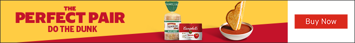 Advertisement for Campbells. THE PERFECT PAIR. DO THE DUNK. Buy Now