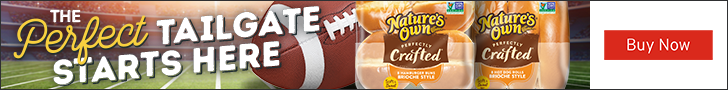 Advertisement for Flowers Bakeries. THE Perfect TAILGATE STARTS HERE. Buy Now.