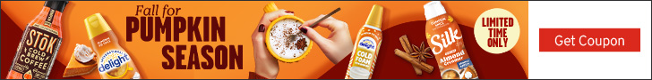 Advertisement for Danone. Fall for PUMPKIN SEASON. LIMITED TIME ONLY. Get Coupon.
