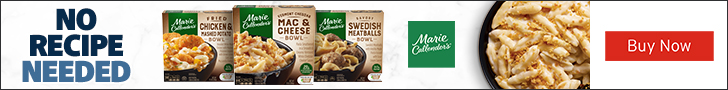 Advertisement for Conagra Brands. NO RECIPE NEEDED. Marie Callender. Buy Now.