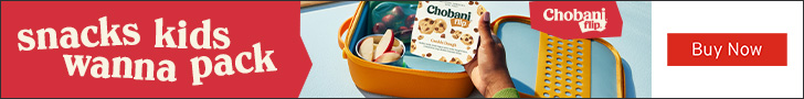 Advertisement for Chobani. snacks kids wanna pack. Buy Now.