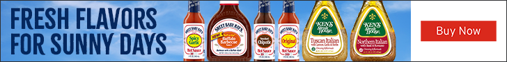 Advertisement for KensFoods. FRESH FLAVORS FOR SUNNY DAYS. Buy Now.
