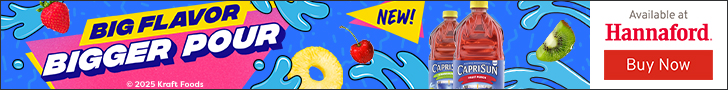 Advertisement for The Kraft Heinz Company. BIG FLAVOR BIGGER POUR. NEW!. Buy Now