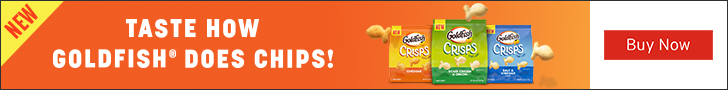 Advertisement for Campbells.TASTE HOW. GOLDFISH DOES CHIPS! Buy Now